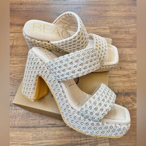 Beach by Matisse | Gem Raffia Platform Heel Sandals